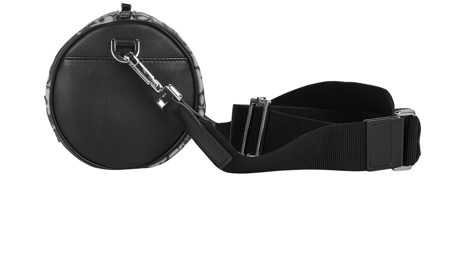 Roller Crossbody, &pound;595, Handbags, Black/Grey/White, Leather/Nylon, Bottom view